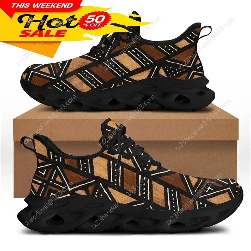 Ethnic Fashion In - アフリカ民族部族柄スニーカー男性用新しいメンズファッションフレックスコントロールランニングシューズレースアップフットウェア