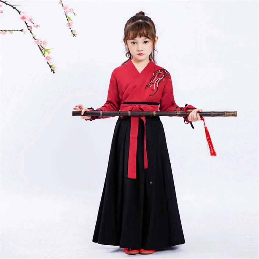 Ethnic Gown - 伝統的な Cosutume キッズ和風着物ベビーガールボーイ浴衣サムライコスチューム刺繍鶴羽織ローブパーティー