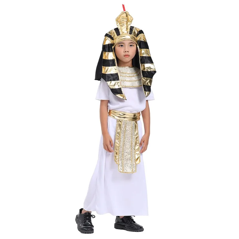 Ethnic Gown - 子供用エジプトファラオ王コスチューム民族テーマロールプレイドレスアップフォーマルガウン