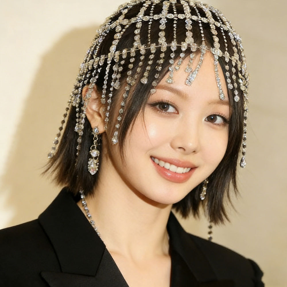 エスニックスタイルの誇張されたダイヤモンドフリンジ付きヘッド - Ethnic Fashion Show のレビューと価格