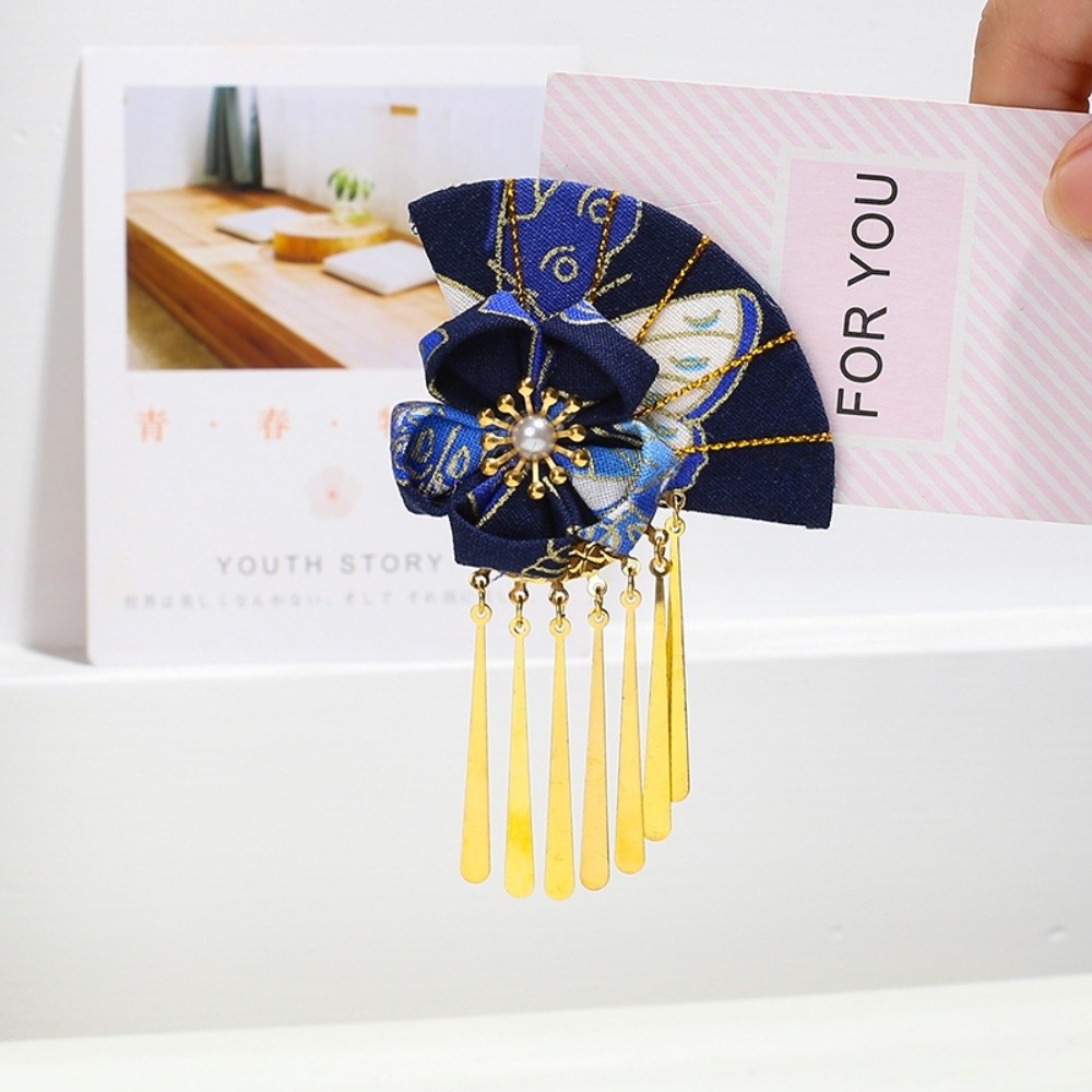 女性ヘアピンフェイクパールフラワーファン装飾日本の伝統的なド - Ethnic Gown のレビューと価格