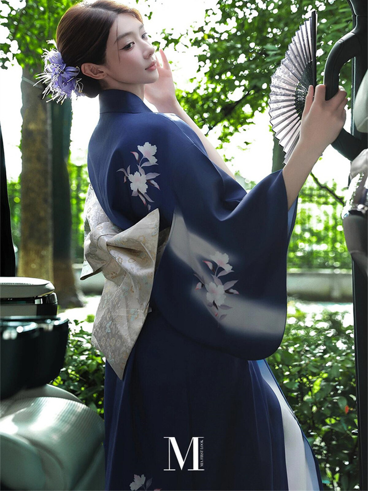 改良版伝統的な日本の着物ドレス写真撮影衣装女性十代のモデル夏 - Ethnic Wear Model Fashion のレビューと価格