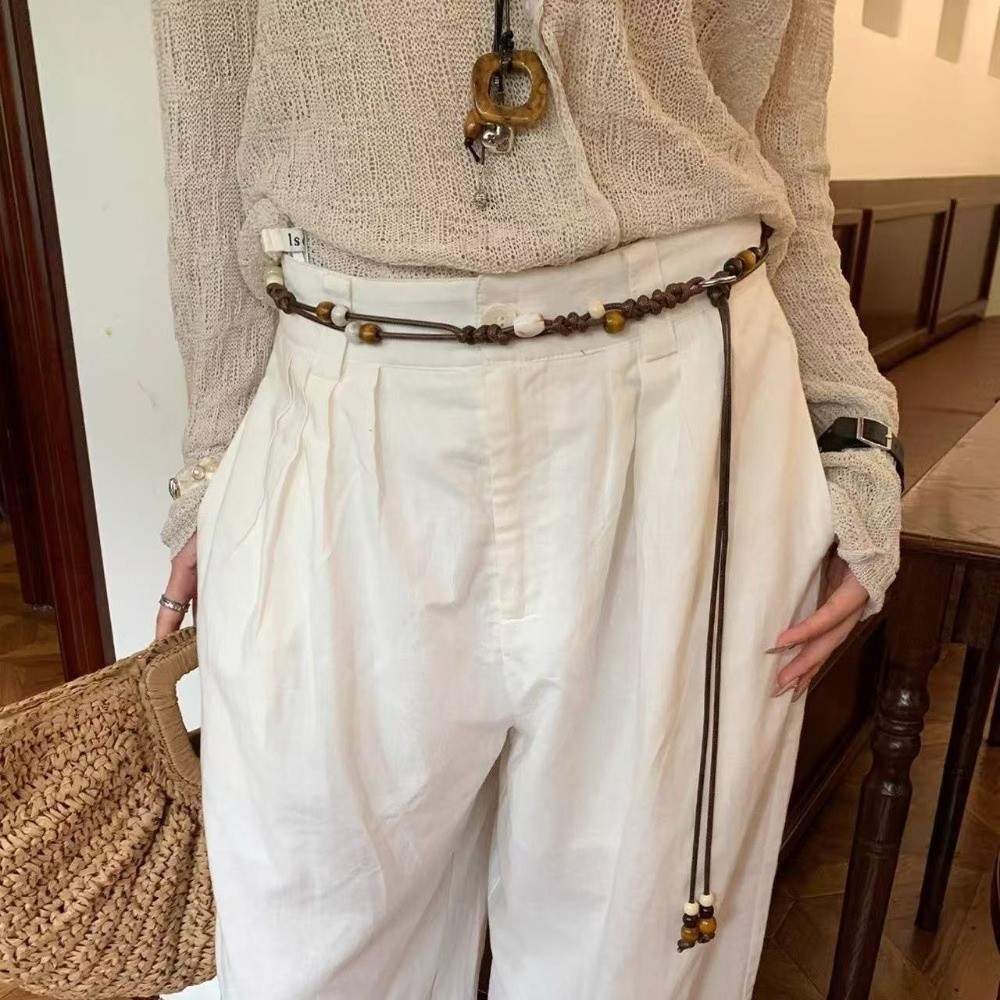エスニック手織りウエストチェーン 木製ビーズ ハイエンド装飾 - Ethnic Fashion Show のレビューと価格