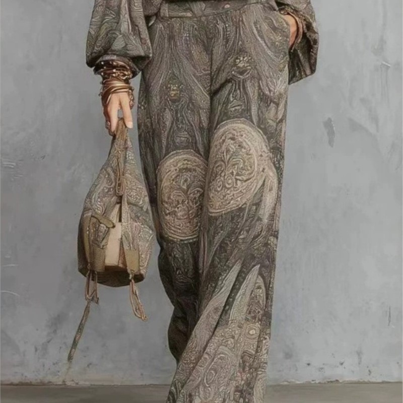 ボヘミアンペイズリー柄ツーピースセット レディース セクシー - Ethnic Fashion Collection のレビューと価格