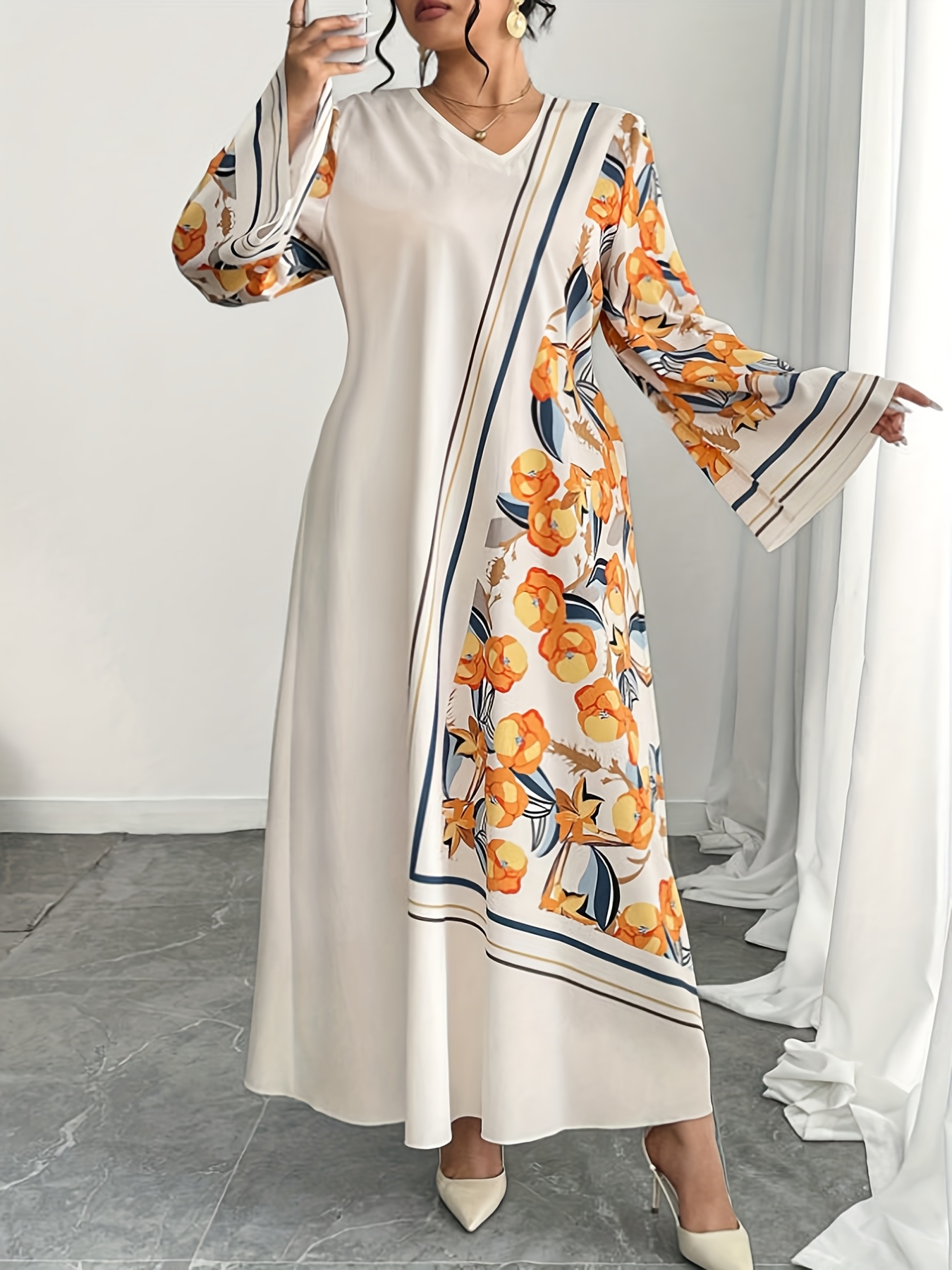 プラスサイズのファッショナブルな女性用中東ローブドレス、エス - Ethnic Gown のレビューと価格