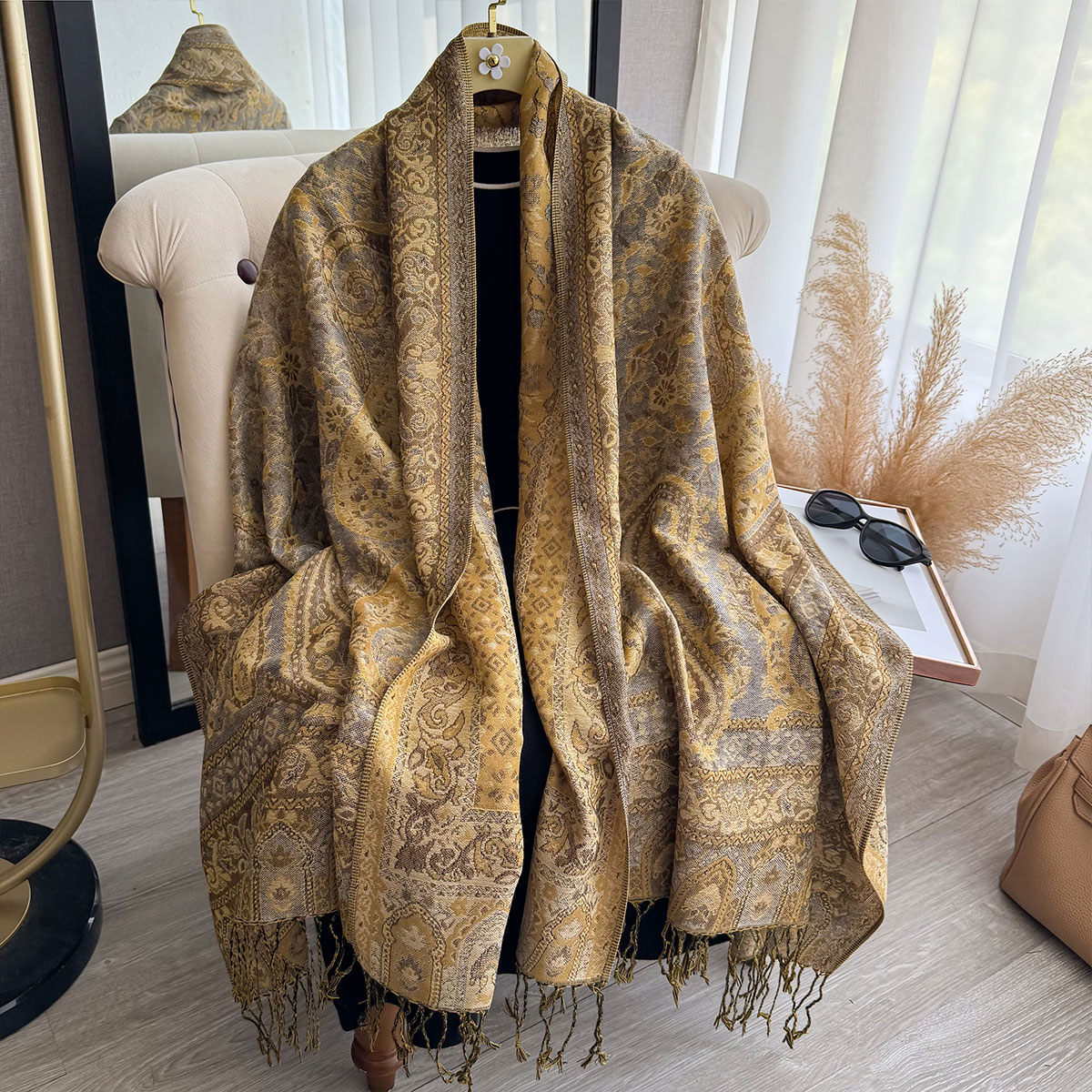 2025 タッセルブランケットデザイン エスニック風 厚手パ - Winter Ethnic Fashion For Women のレビューと価格