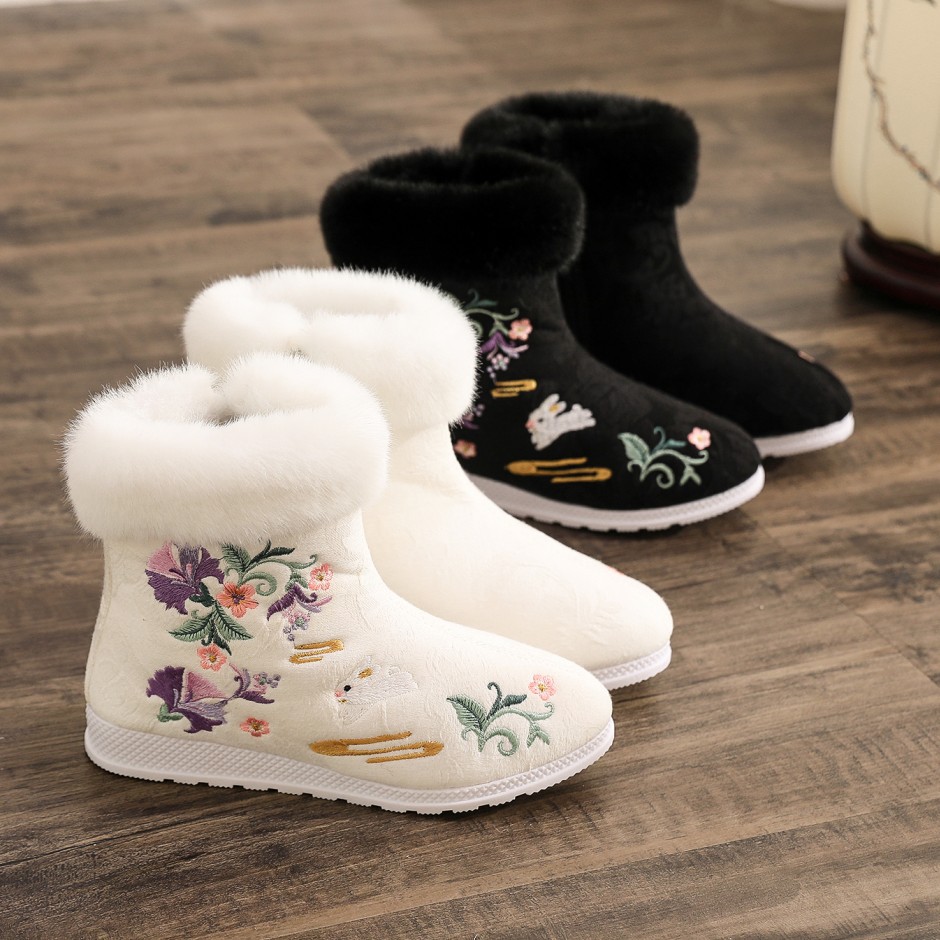 ファッション冬のブーツの女性の靴エスニックスタイル刺繍ショー - Winter Ethnic Fashion For Women のレビューと価格