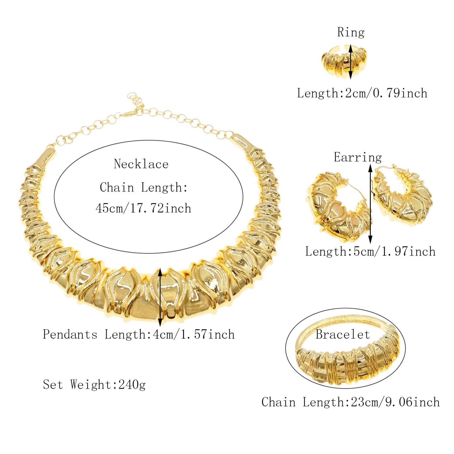 女性のための金メッキネックレスセット,シンプルなナイジェリア - Latest Ethnic Fashion For Women のレビューと価格