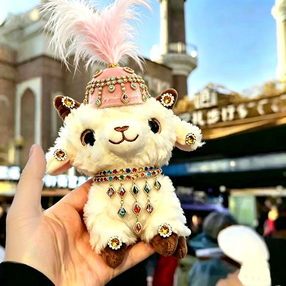 キュートな羽根飾り付きラインストーン羊バッグチャーム、エスニ - Ethnic Fashion Show のレビューと価格