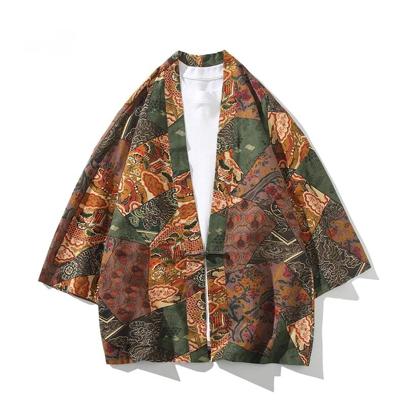 エスニックスタイルプリント浴衣男性女性ファッションコットンリ - Ethnic Fashion In のレビューと価格