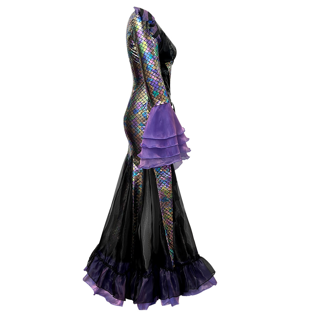 ダークマーメイドロングドレスコスチューム女性用コスプレパフォ - Ethnic Gown のレビューと価格